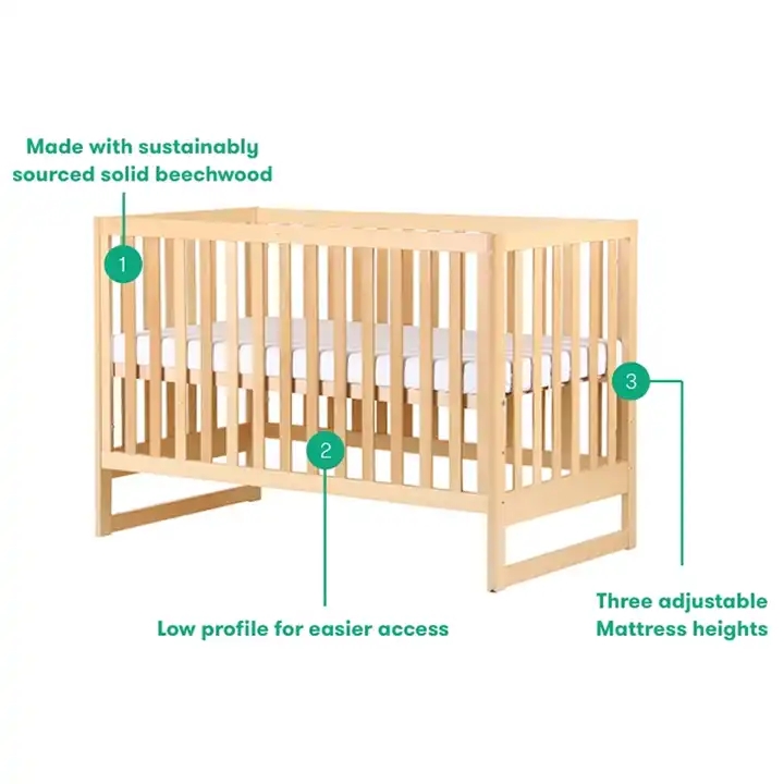 Wooden Bedside Sleeper for Baby luxury furniture convertible baby crib wooden bed new model european style toddler crib