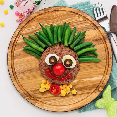 Round Wood Cutting Board with Juice Groove