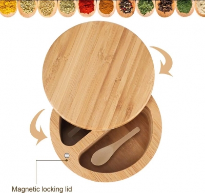 Bamboo Wood Box Salt Keeper