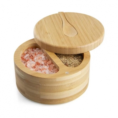Bamboo Wood Box Salt Keeper