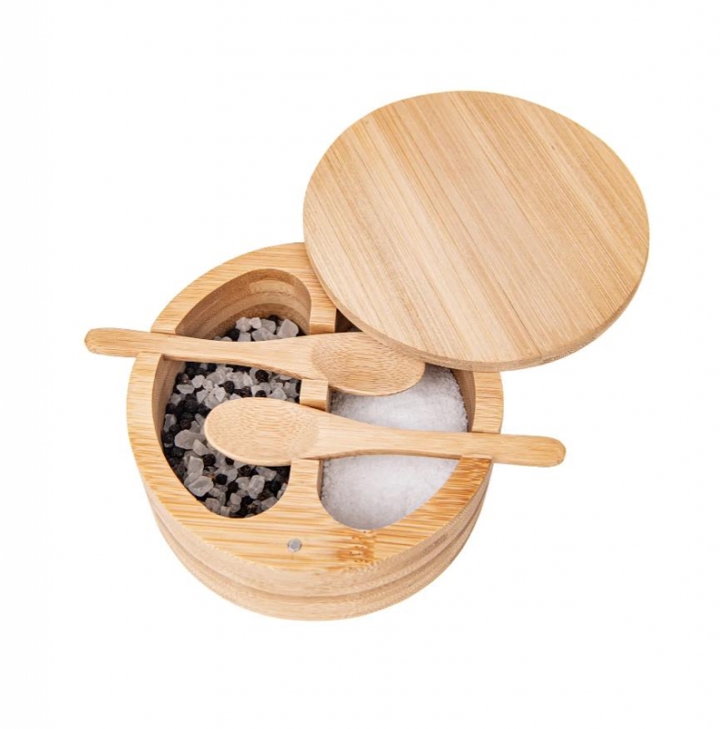 Bamboo Wood Box Salt Keeper