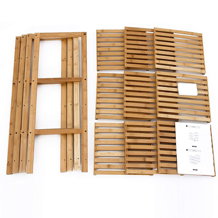 Bamboo Customizable Plant Stand Shelf Flower Pots Holder Display Rack