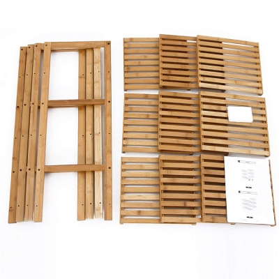 Bamboo Customizable Plant Stand Shelf Flower Pots Holder Display Rack