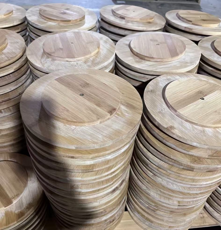 Bamboo round big size turnable cutting board