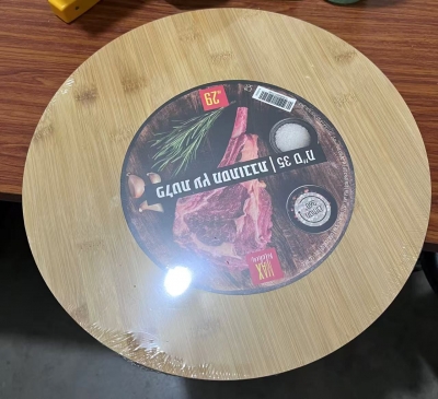 Bamboo round big size turnable cutting board
