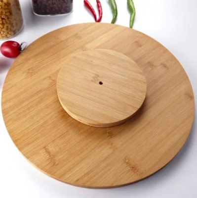 Bamboo round big size turnable cutting board