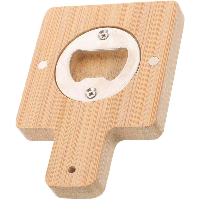 Bamboo beer opener with magnet