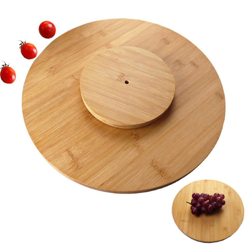 Bamboo round big size turnable cutting board