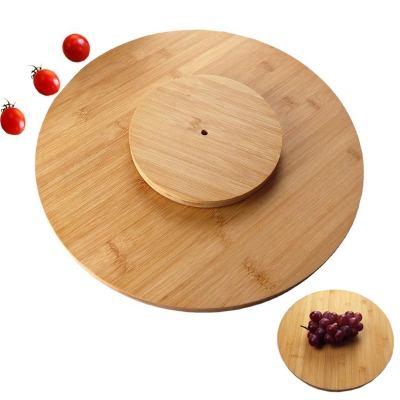 Bamboo round big size turnable cutting board