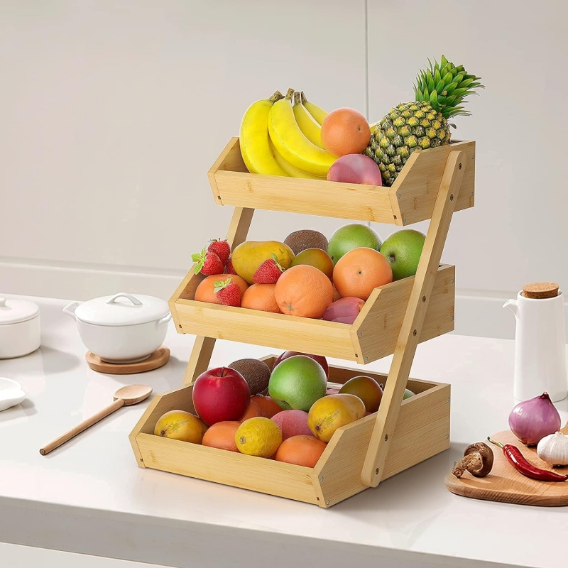 3 tier bamboo fruit basket