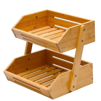 2 tier bamboo fruit basket