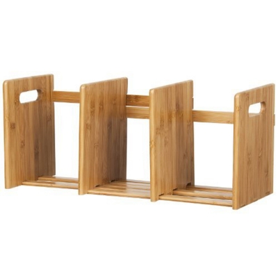 Bamboo book stand desk organizer