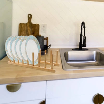 Bamboo dish rack cup rack