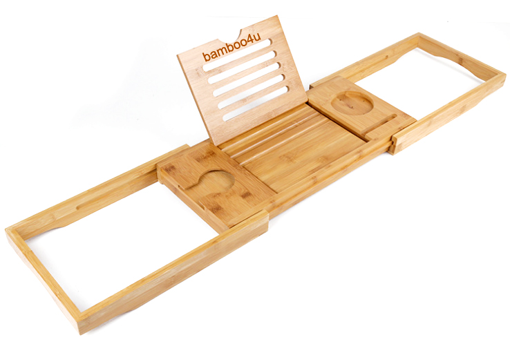 Bamboo bathtub caddy tray with leg