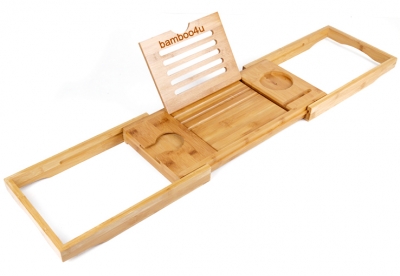 Bamboo bathtub caddy tray with leg