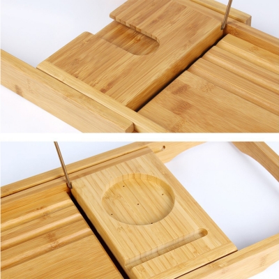 Bamboo bathtub caddy tray