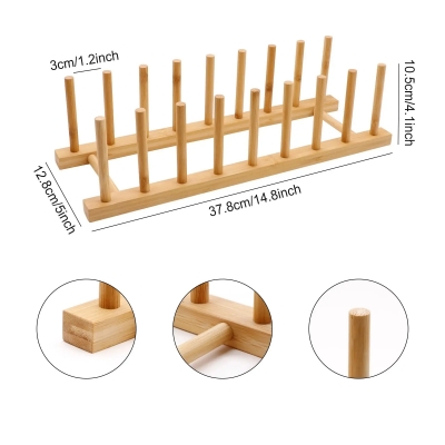 Bamboo dish rack cup rack