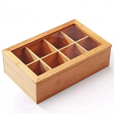 Bamboo tea bag storage box