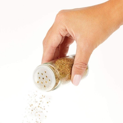 8 Glass Jars Spice Rack