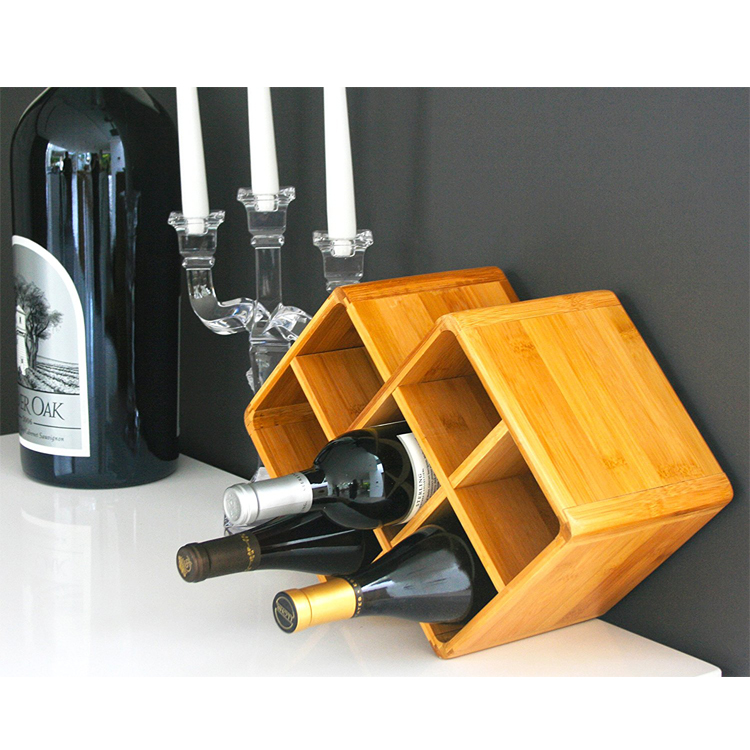 8 Bottle Bamboo Countertop Wine Rack