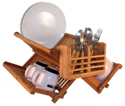 Bamboo Dish Rack utensil holder
