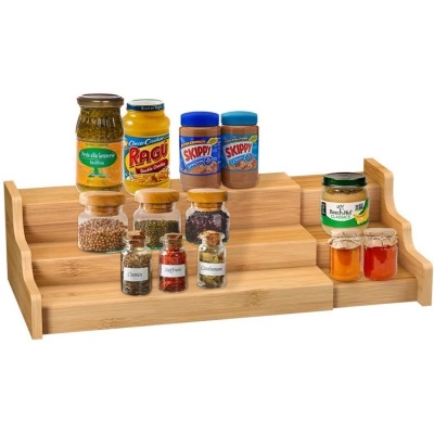3 Tier Bamboo Expandable Display Shelf