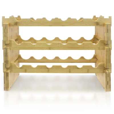 3-Tier Stackable Bamboo Wine Rack