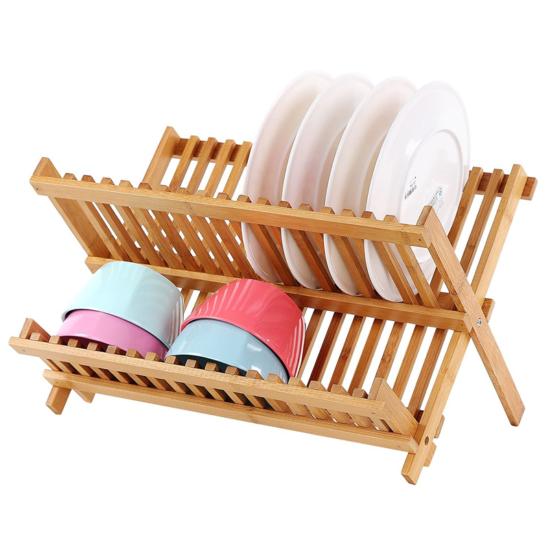 18 Slot Bamboo Dish Rack