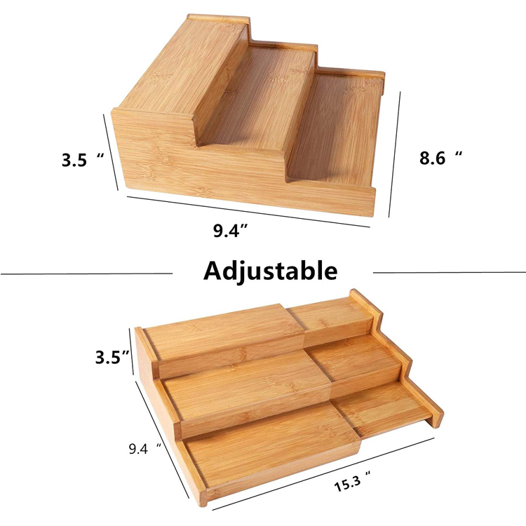 3 Tier Bamboo Expandable Display Shelf