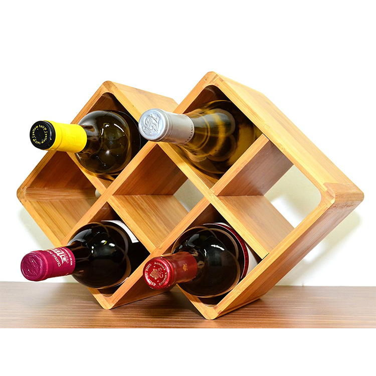 8 Bottle Bamboo Countertop Wine Rack
