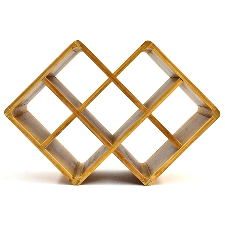 8 Bottle Bamboo Countertop Wine Rack