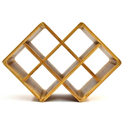 8 Bottle Bamboo Countertop Wine Rack