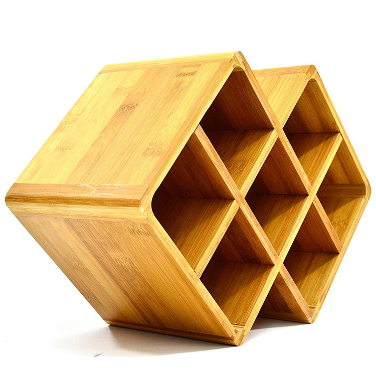 8 Bottle Bamboo Countertop Wine Rack