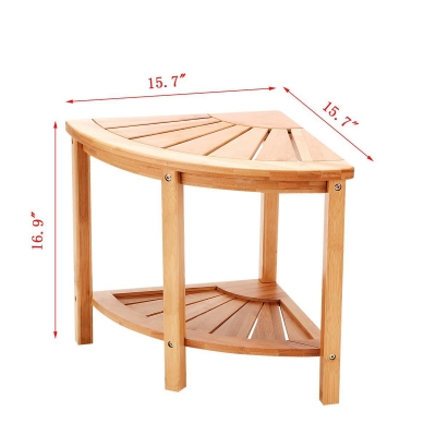 2-tier Bamboo Shower Bench with triangle shape
