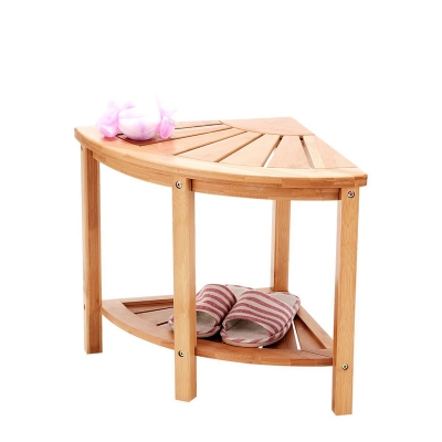 2-tier Bamboo Shower Bench with triangle shape