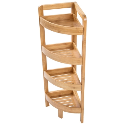 Bamboo Corner Shelf Display Rack