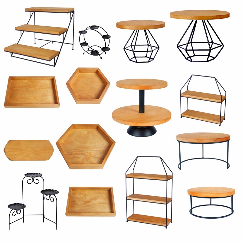 Wooden Cake Stand Display Rack