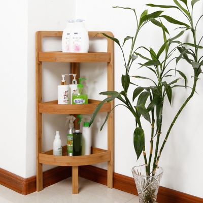 Bamboo Corner Shelf Display Rack