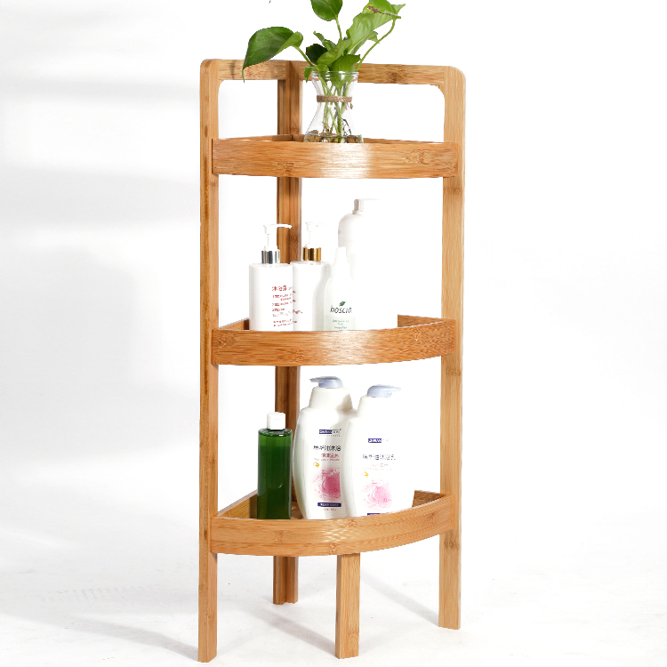 Bamboo Corner Shelf Display Rack