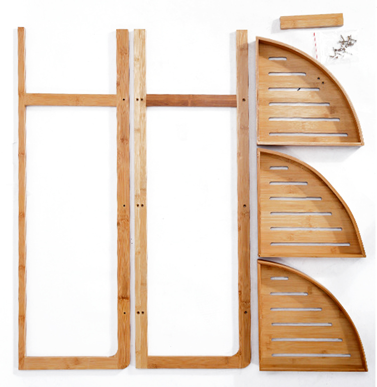 Bamboo Corner Shelf Display Rack