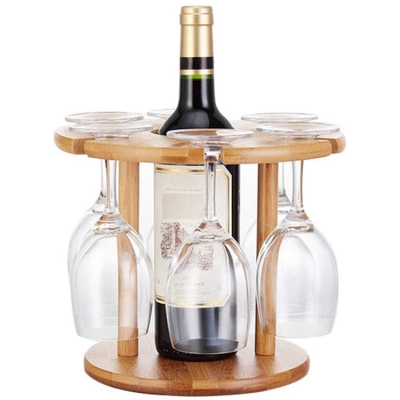6 Wine Glass Counter Top Storage
