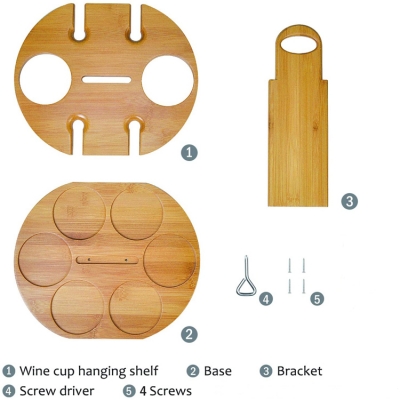 Wine Bottle Holder and Glass Hanger Drying Rack