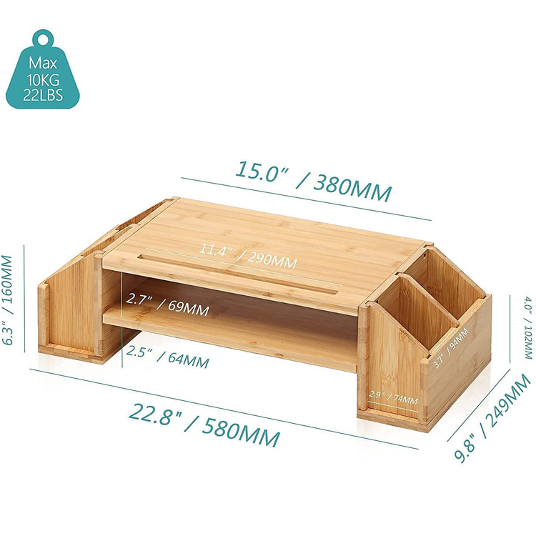 Bamboo 2-TIier Monitor Riser