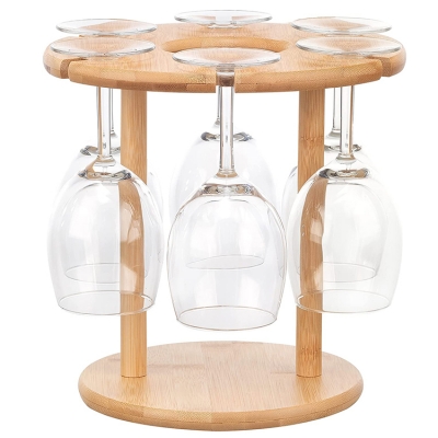 6 Wine Glass Counter Top Storage