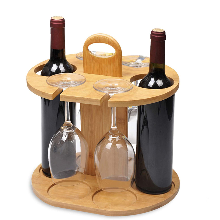 Wine Bottle Holder and Glass Hanger Drying Rack